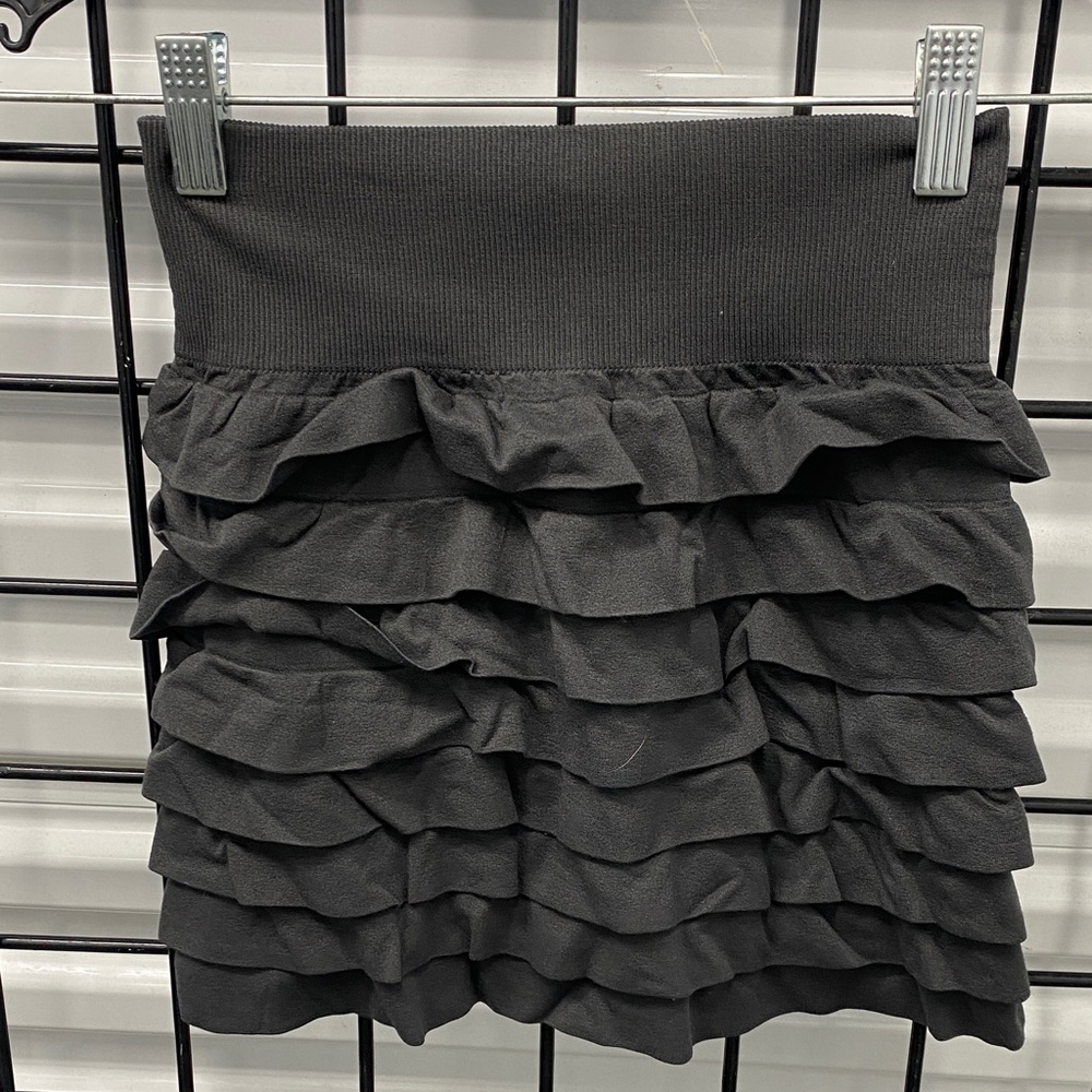 New Mix dark gray Ruffled Tiered Mini Skirt